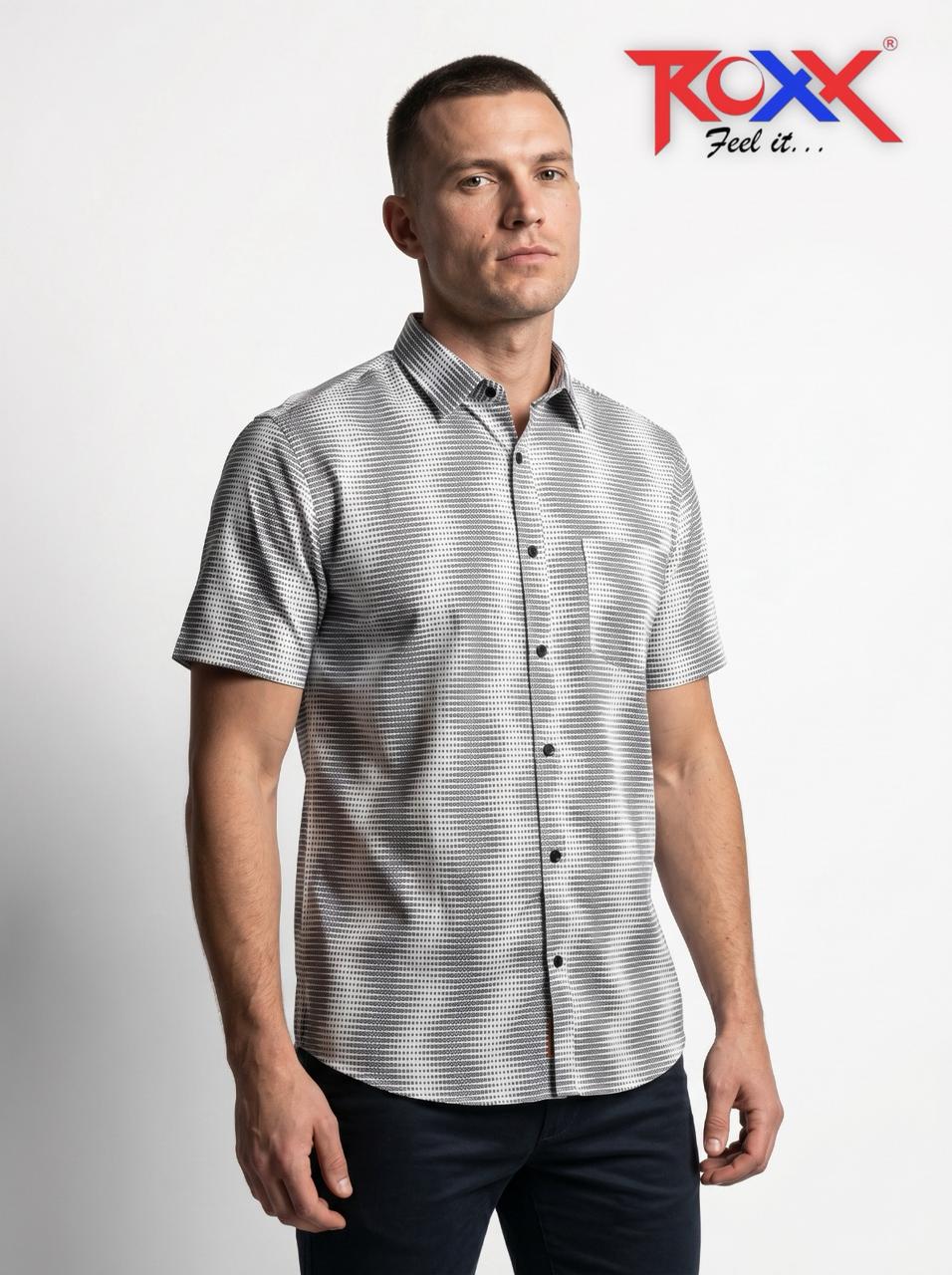 ROXX Grey Patterned Short-Sleeve Shirt